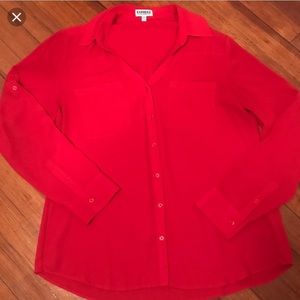 Express Red Portofino button down shirt